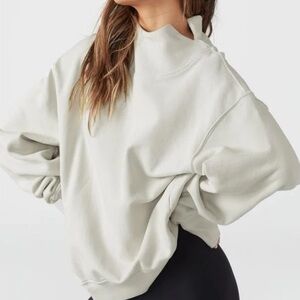 Joah brown split neck turtle neck sweatshirt